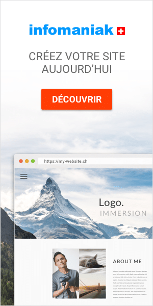Visuel représentant l'hébergeur Infomaniak, et son affilier Deviens Numérique.